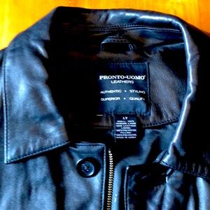 Pronto Uomo Black Leather Jacket
